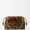 Borsa Flamenco media in shearling stampato Beige/Marrone
