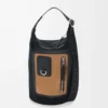 Borsa Flex Loop piccola in tela e pelle scamosciata Black/Dark Gold