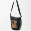 Borsa Flex Loop piccola in tela e pelle scamosciata Black/Dark Gold
