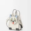 Borsa Hammock compatta Futurist Cat in pelle di vitello classica Soft White