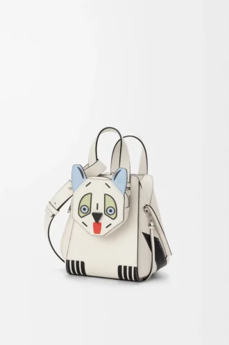 Borsa Hammock compatta Futurist Cat in pelle di vitello classica Soft White