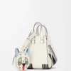 Borsa Hammock compatta Futurist Cat in pelle di vitello classica Soft White