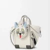 Borsa Hammock compatta Futurist Cat in pelle di vitello classica Soft White