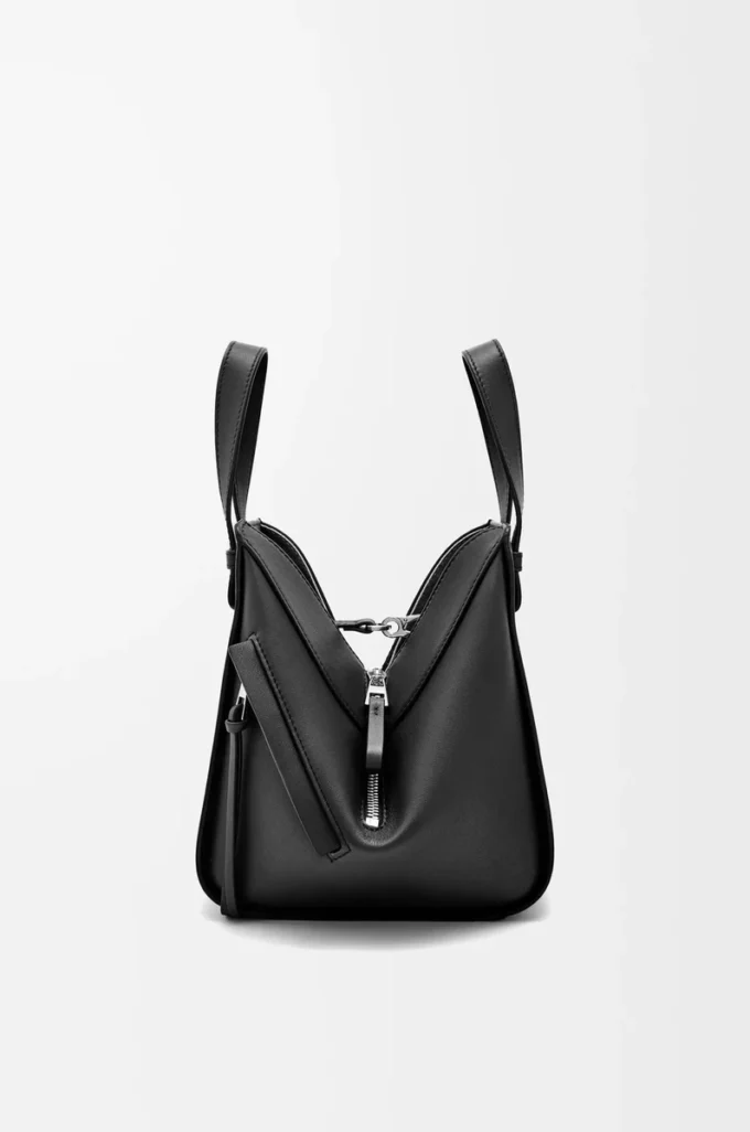 Borsa Hammock compatta in classica pelle di vitello Nero Borsa Hammock compatta in classica pelle di vitello Nero