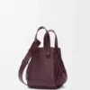 Borsa Hammock compatta in pelle di vitello bordeaux scuro