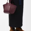Borsa Hammock compatta in pelle di vitello bordeaux scuro