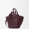 Borsa Hammock compatta in pelle di vitello bordeaux scuro