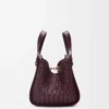Borsa Hammock compatta in pelle di vitello bordeaux scuro