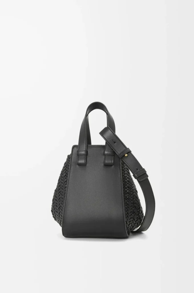 Borsa Hammock compatta in pelle di vitello nera Borsa Hammock compatta in pelle di vitello nera