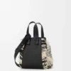 Borsa Hammock compatta in tessuto intrecciato Nero/Bianco