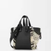 Borsa Hammock compatta in tessuto intrecciato Nero/Bianco