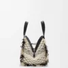 Borsa Hammock compatta in tessuto intrecciato Nero/Bianco