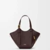 Borsa Hammock Flip in pelle di vitello classica Dark Chestnut
