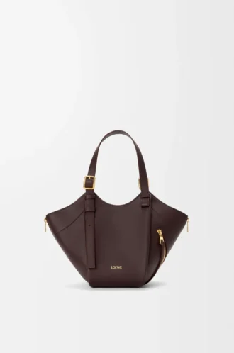 Borsa Hammock Flip in pelle di vitello classica Dark Chestnut
