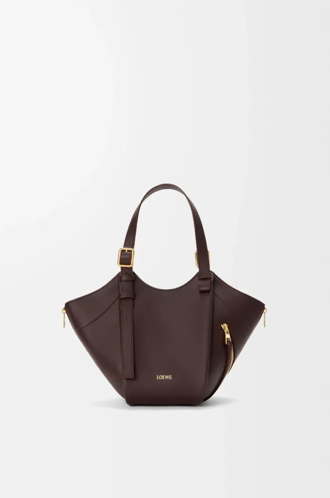 Borsa Hammock Flip in pelle di vitello classica Dark Chestnut