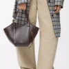 Borsa Hammock Flip in pelle di vitello classica Dark Chestnut