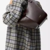 Borsa Hammock Flip in pelle di vitello classica Dark Chestnut