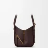 Borsa Hammock Flip in pelle di vitello classica Dark Chestnut