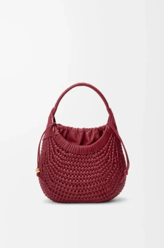 Borsa hobo Diamond in pelle di vitello Cherry