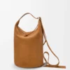 Borsa Loop in pelle di vitello scamosciata Tabacco