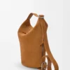 Borsa Loop in pelle di vitello scamosciata Tabacco