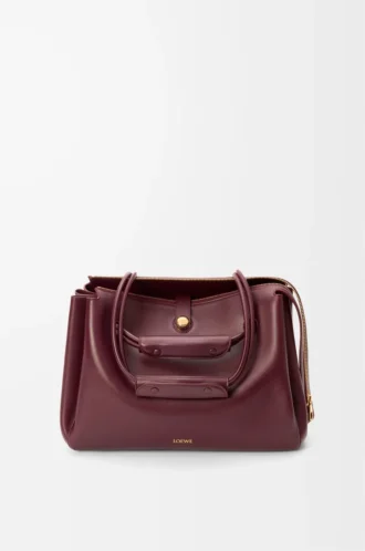Borsa Madrid grande in morbida pelle di vitello bordeaux scuro
