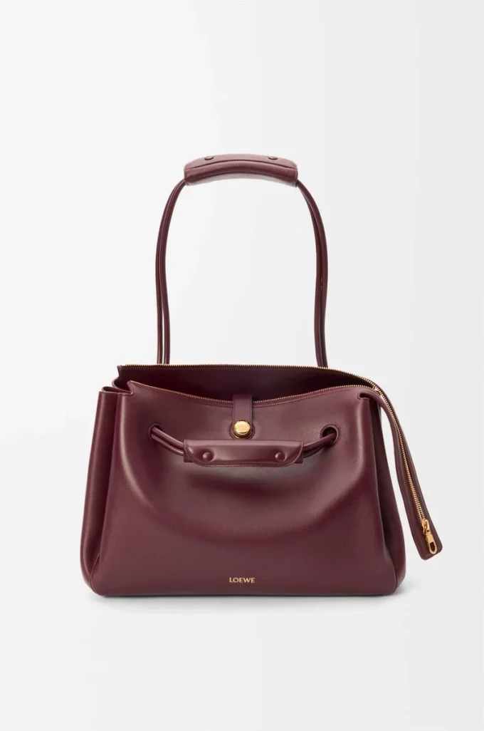 Borsa Madrid grande in morbida pelle di vitello bordeaux scuro Borsa Madrid grande in morbida pelle di vitello bordeaux scuro
