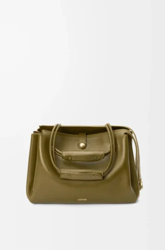 Borsa Madrid grande in morbida pelle di vitello color oliva
