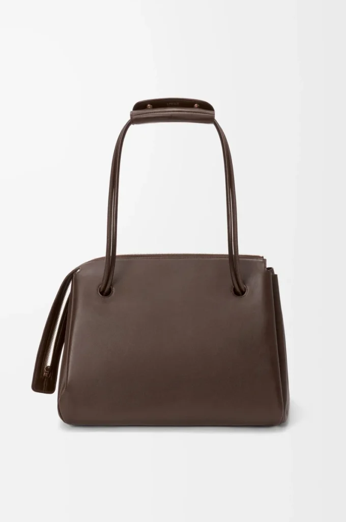 Borsa Madrid grande in morbida pelle di vitello marrone scuro Borsa Madrid grande in morbida pelle di vitello marrone scuro