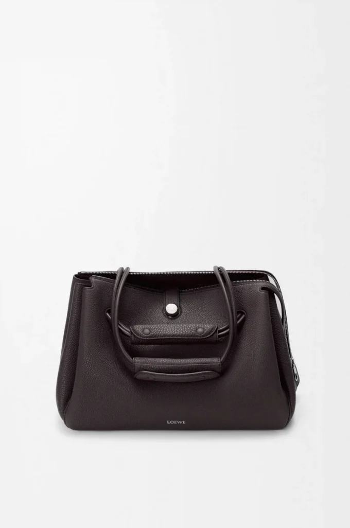 Borsa Madrid grande in morbida pelle di vitello martellata Dark Ebony Borsa Madrid grande in morbida pelle di vitello martellata Dark Ebony