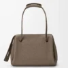 Borsa Madrid grande in morbida pelle di vitello martellata Taupe