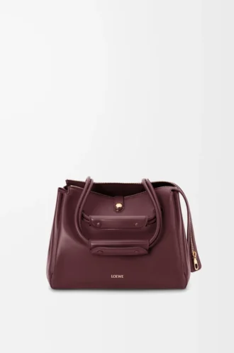Borsa Madrid media in morbida pelle di vitello bordeaux scuro