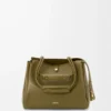 Borsa Madrid media in morbida pelle di vitello Olive