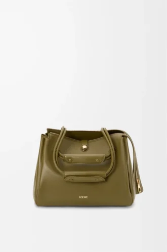 Borsa Madrid media in morbida pelle di vitello Olive