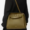 Borsa Madrid media in morbida pelle di vitello Olive