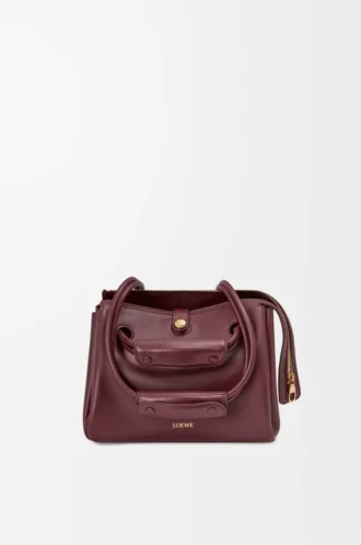 Borsa Madrid piccola in morbida pelle di vitello bordeaux scuro