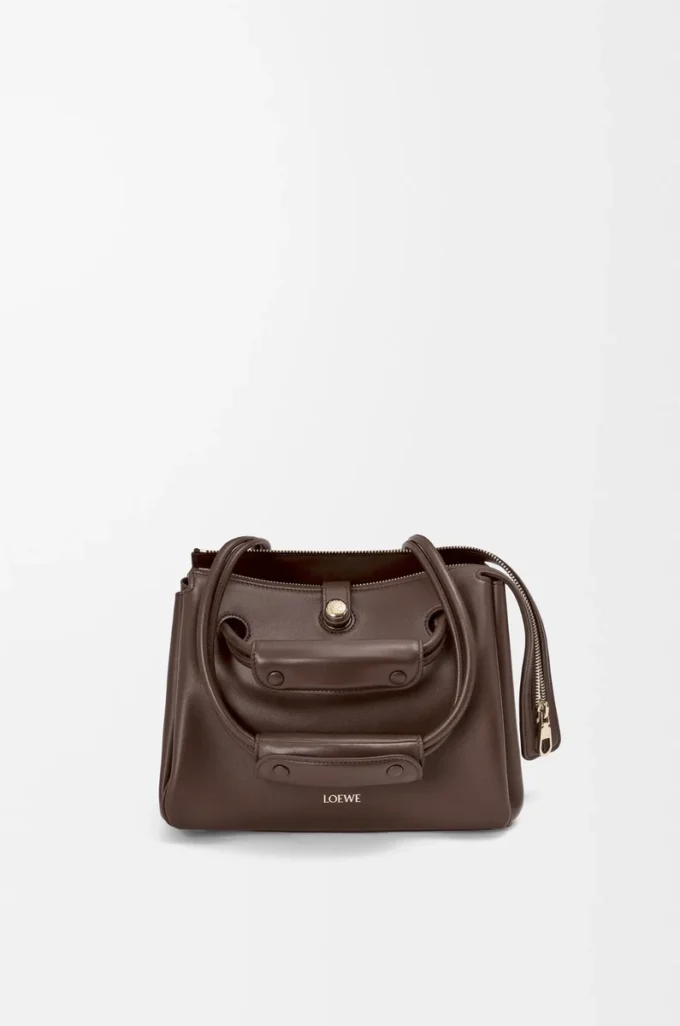 Borsa Madrid piccola in morbida pelle di vitello marrone scuro Borsa Madrid piccola in morbida pelle di vitello marrone scuro