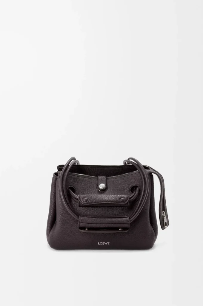 Borsa Madrid piccola in morbida pelle di vitello martellata Dark Ebony Borsa Madrid piccola in morbida pelle di vitello martellata Dark Ebony