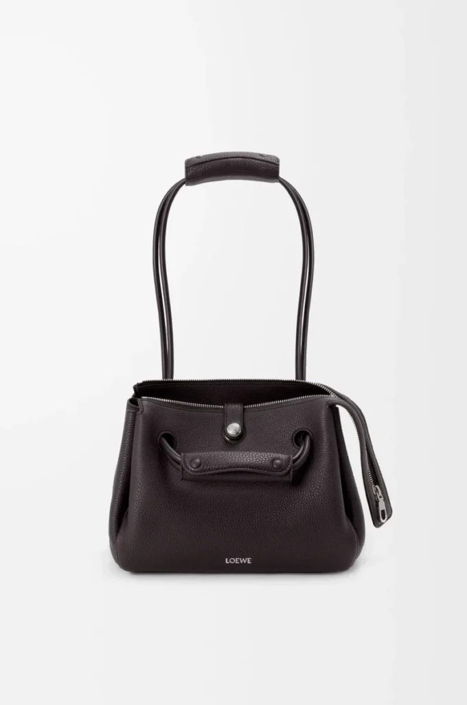 Borsa Madrid piccola in morbida pelle di vitello martellata Dark Ebony Borsa Madrid piccola in morbida pelle di vitello martellata Dark Ebony