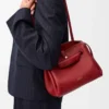 Borsa Madrid piccola in morbida pelle di vitello Rosso bruciato