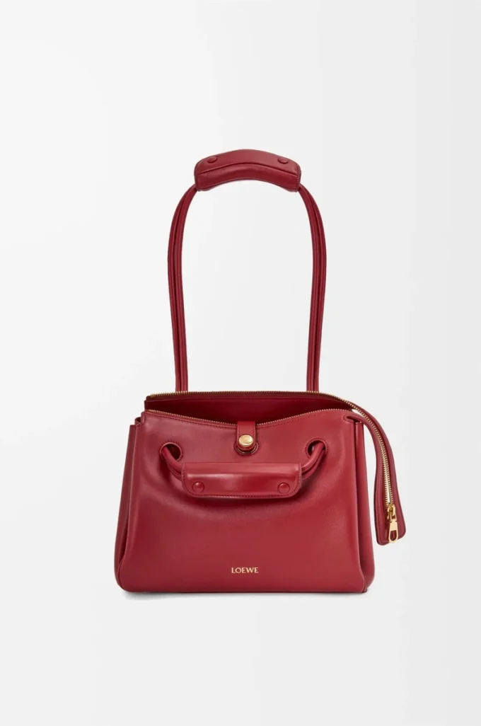 Borsa Madrid piccola in morbida pelle di vitello Rosso bruciato