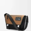 Borsa messenger Flex media in tela e pelle scamosciata Nero/Oro scuro Borsa messenger Flex media in tela e pelle scamosciata Nero/Oro scuro
