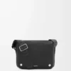 Borsa messenger Pebble media in morbida pelle di vitello martellata nera Borsa messenger Pebble media in morbida pelle di vitello martellata nera
