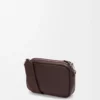 Borsa messenger Pebble piccola in morbida pelle di vitello martellata Oxblood