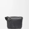 Borsa Military Messenger XS in morbida pelle di vitello liscia e jacquard Nero Borsa Military Messenger XS in morbida pelle di vitello liscia e jacquard Nero