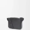 Borsa Military Messenger XS in morbida pelle di vitello liscia e jacquard Nero Borsa Military Messenger XS in morbida pelle di vitello liscia e jacquard Nero
