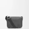 Borsa Military Messenger XS in morbida pelle di vitello martellata antracite Borsa Military Messenger XS in morbida pelle di vitello martellata antracite
