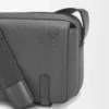 Borsa Military Messenger XS in morbida pelle di vitello martellata antracite Borsa Military Messenger XS in morbida pelle di vitello martellata antracite