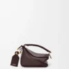 Borsa Mini Featherlight Puzzle in pelle di agnello nappa marrone scuro