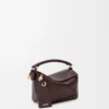 Borsa Mini Featherlight Puzzle in pelle di agnello nappa marrone scuro